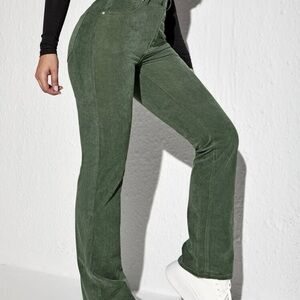 Green Corduroy Flare Pants